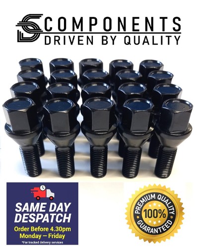 Black renault wheel bolts - black,