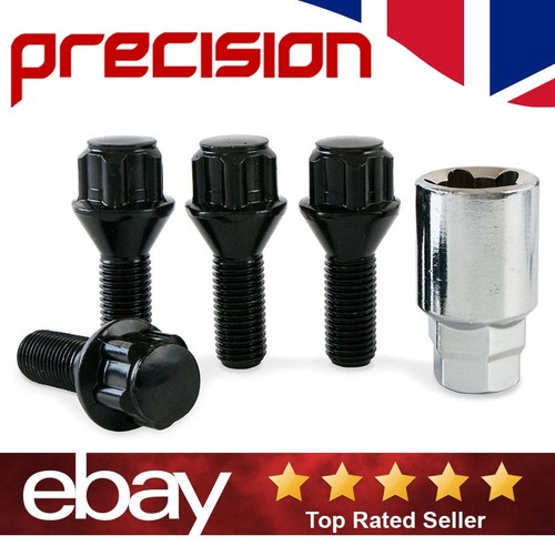 Black locking wheel nuts bolts - black,